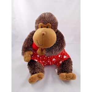 Hallmark Monkey Chimp Plush Heart Boxers Sounds Sits 11" Stuffed Animal toy